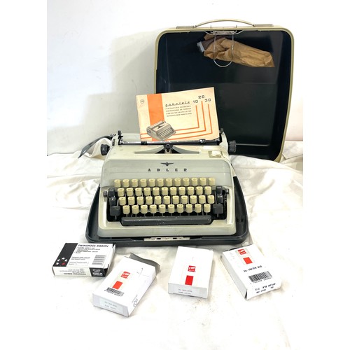 247 - Vintage Adler Gabriele 20 typewriter with 4 ribbons in hard case