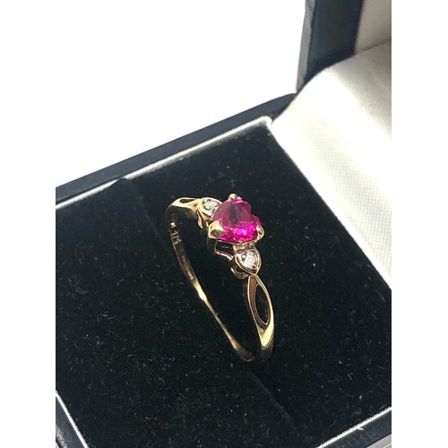 38 - 9ct gold diamond & gemstone set ring weight 1.3g