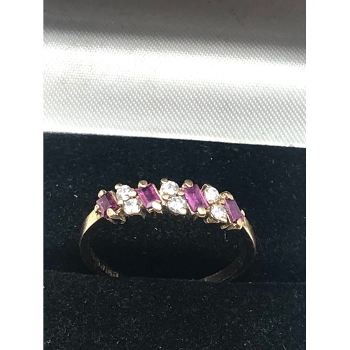 63 - 9ct gold ruby & diamond ring weight 1.6g