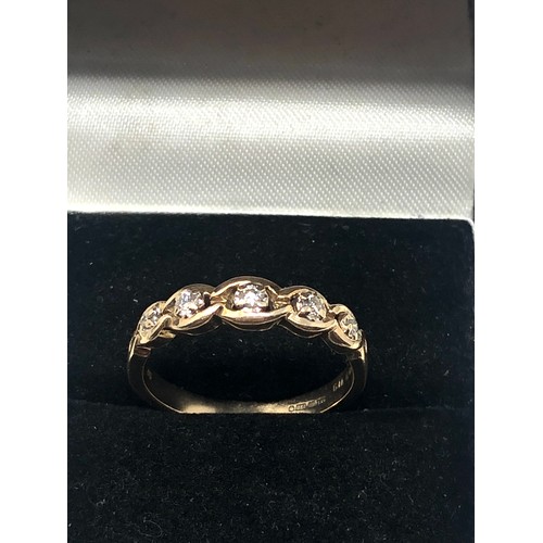 64 - 9ct gold diamond ring weight 2.6g 0.14ct diamonds