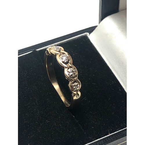 64 - 9ct gold diamond ring weight 2.6g 0.14ct diamonds