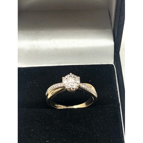 65 - 9ct gold diamond ring weight 2.2g 0.25ct diamonds