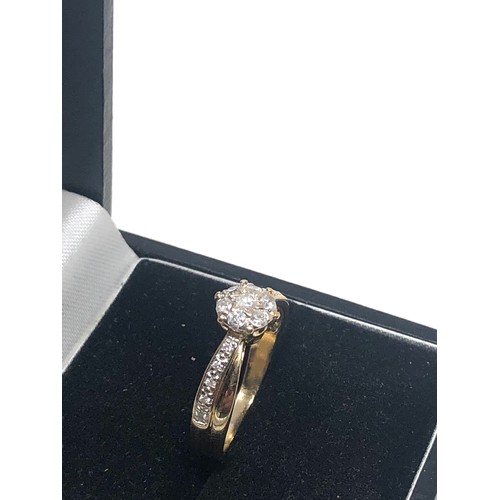 65 - 9ct gold diamond ring weight 2.2g 0.25ct diamonds