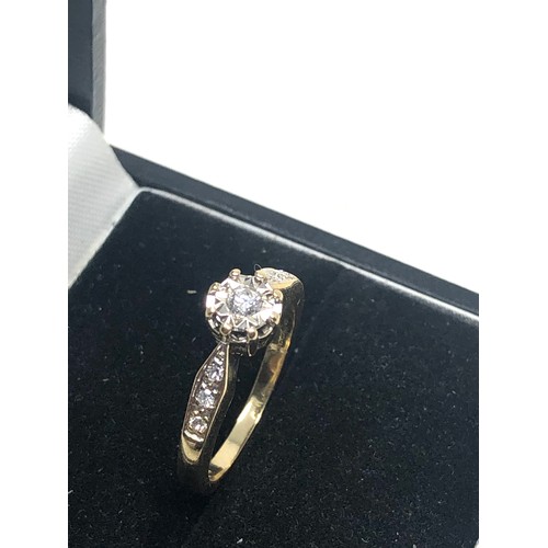 66 - 9ct gold diamond ring weight 2.1g 0.10ct diamonds