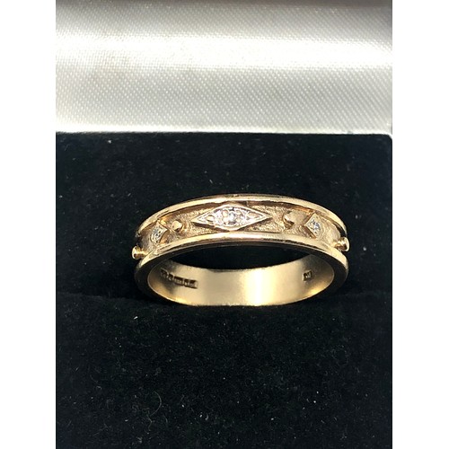 68 - 9ct gold diamond band ring weight 3.5g