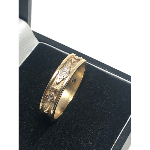 68 - 9ct gold diamond band ring weight 3.5g