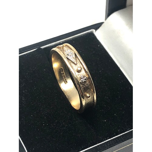 68 - 9ct gold diamond band ring weight 3.5g