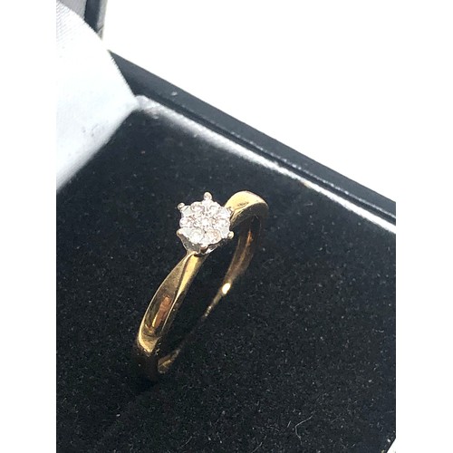 77 - 9ct gold diamond ring weight 1.6g