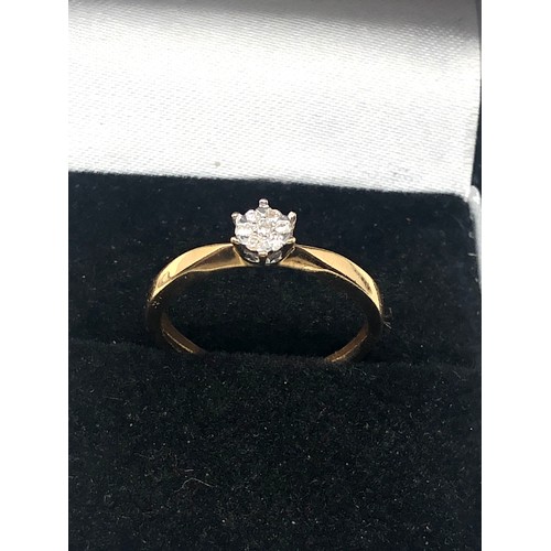 77 - 9ct gold diamond ring weight 1.6g