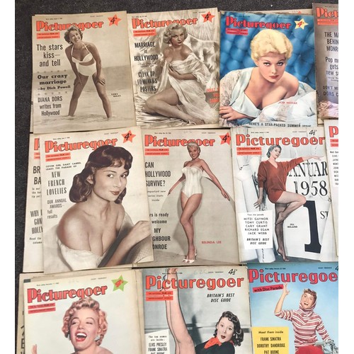 126 - 53 copies of the Picturegoer magazine, 1956/1958