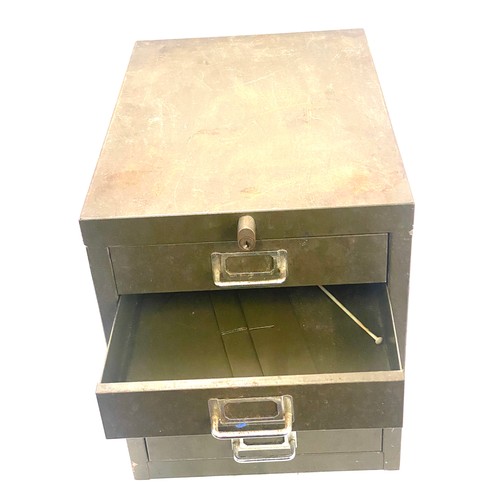 246 - Small 5 drawer metal filing cabinet measures approx 13inches high by 16inches depth 11 inches wide