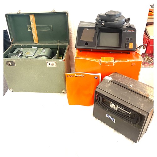 304 - Selection of projector equipment includes bell and howel, agfa family set automatic camera etc