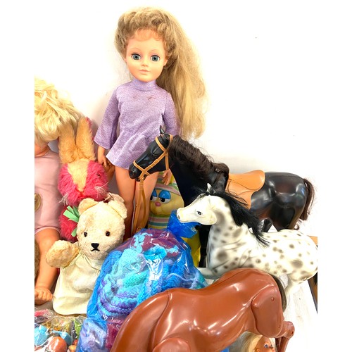 309 - Two boxes of vintage dolls, toys and games