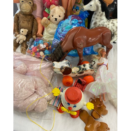 309 - Two boxes of vintage dolls, toys and games