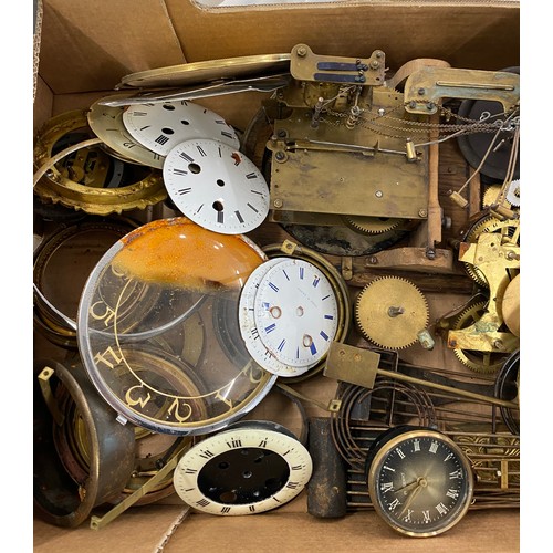 231 - Selection of clock parts/ clock faces all for spares or repairs