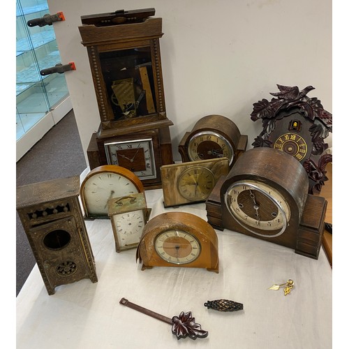 173 - Selection of assorted clocks, all for spares or repairs