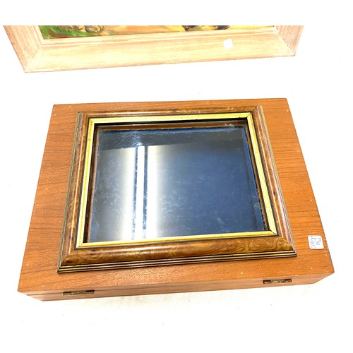 117 - Small wooden display case , approximate measurements: 16 x 12 x 4 inches, Signed W E Walker 1958, oi... 