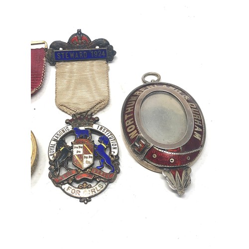 439 - 4 silver masonic jewels