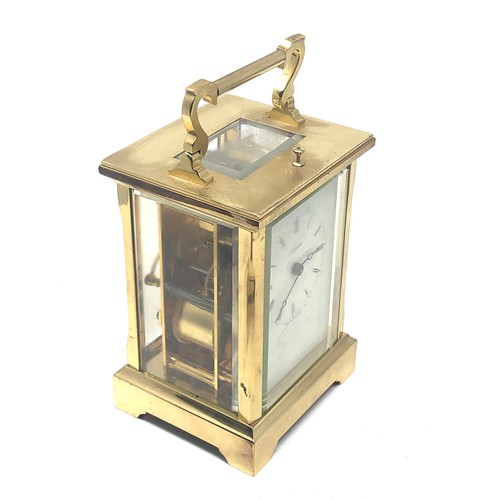 480 - large Angelus repeater carriage clock chimes half and hour the clock winds and ticks but is missing ... 