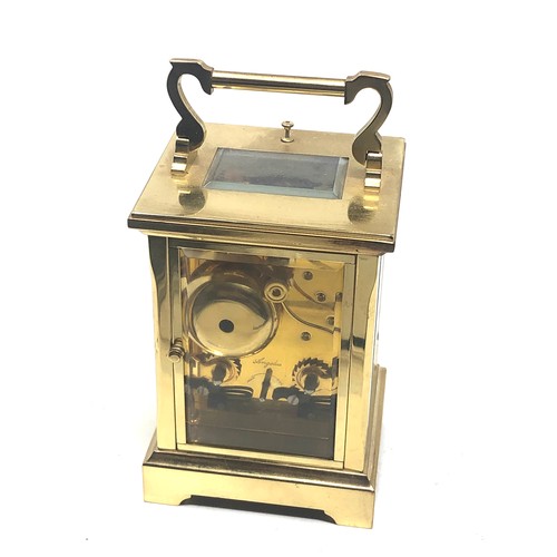 480 - large Angelus repeater carriage clock chimes half and hour the clock winds and ticks but is missing ... 