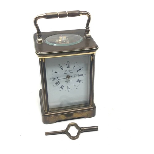 481 - large french  L.Epee carriage clock full winds and does not ticks  with key