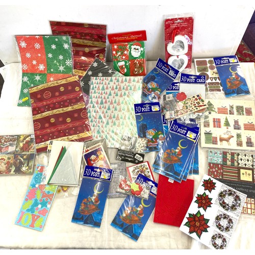 255 - A selection of assorted Christmas craft items to include post cards, foam stamps etc