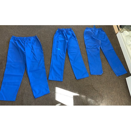 198 - Selection of small large and medium blue work trousers