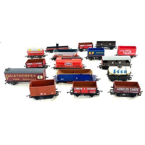 120 - Selection of Hornby railway wagons includes Shell, Kit Kat, Arnolds Sands etc