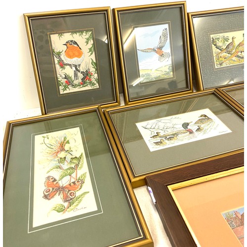 135 - Selection of framed Cash embroidery silks, largest measures approx 13 inches by 8.5 inches