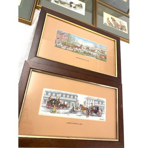 135 - Selection of framed Cash embroidery silks, largest measures approx 13 inches by 8.5 inches