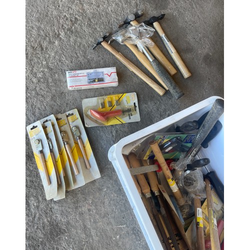 242 - Box of assorted hammers and files