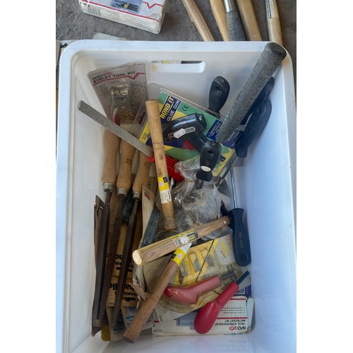 242 - Box of assorted hammers and files