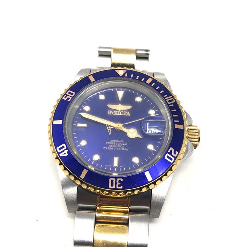 456 - Gents Invicta automatic professional 660ft-200m gents wristwatch the watch is ticking