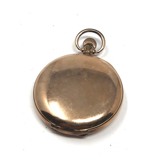 467 - Waltham half hunter gold plated pocket watch the watch is ticking