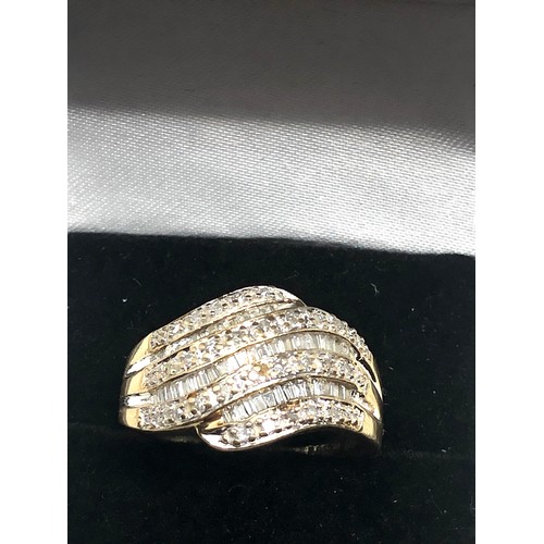 92 - 9ct gold Mixed cut diamond ring weight 4.2g est 1ct diamonds