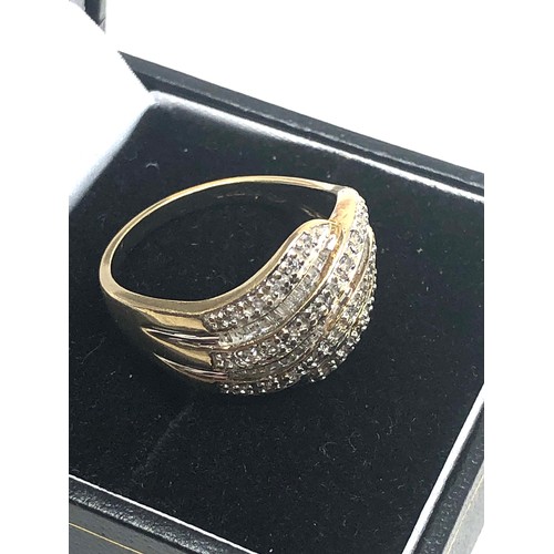 92 - 9ct gold Mixed cut diamond ring weight 4.2g est 1ct diamonds