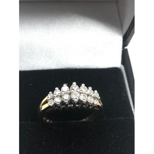 96 - 9ct gold diamond ring weight 3.5g 0.50ct diamonds