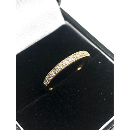 99 - 18ct gold diamond half eternity ring weight 1.9g