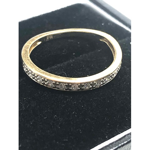 99 - 18ct gold diamond half eternity ring weight 1.9g