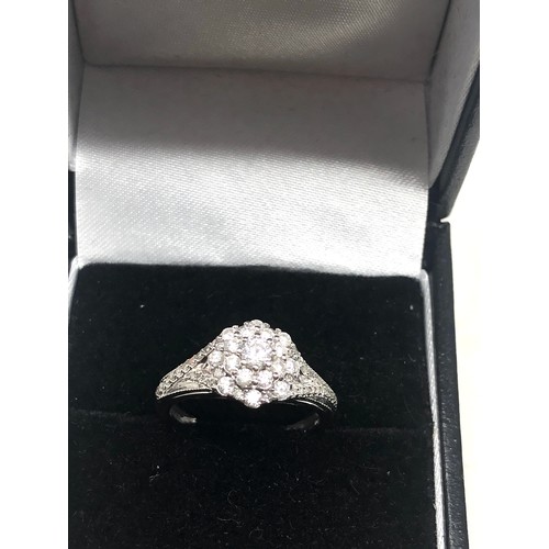 105 - 9ct white gold  diamond ring weight 3g 0.50ct diamonds