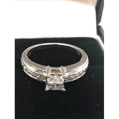 107 - Fine 18ct white gold diamond ring set with .025ct diamonds weight of ring 4g, ring size K