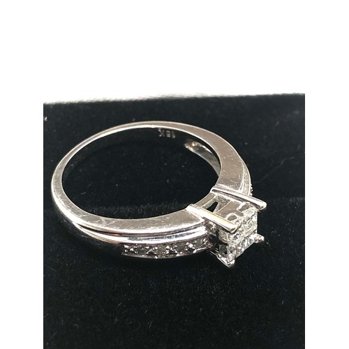 107 - Fine 18ct white gold diamond ring set with .025ct diamonds weight of ring 4g, ring size K