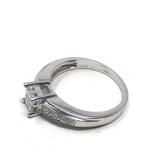 107 - Fine 18ct white gold diamond ring set with .025ct diamonds weight of ring 4g, ring size K