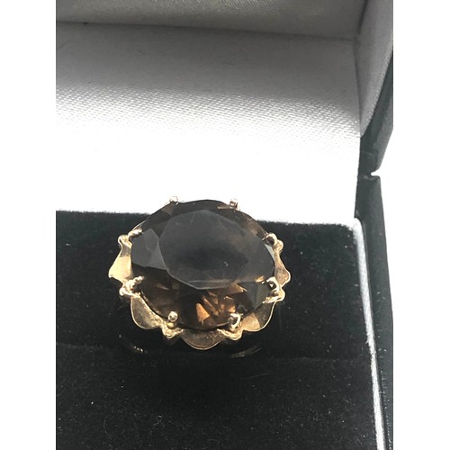 109 - 9ct gold smoky quartz ring weight 3.6g