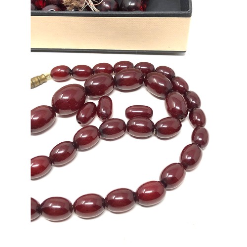 434 - 216g Cherry Bakelite Beads For Repurposing Including Barrel Beads (216g)