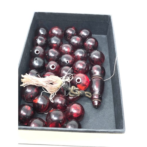 434 - 216g Cherry Bakelite Beads For Repurposing Including Barrel Beads (216g)