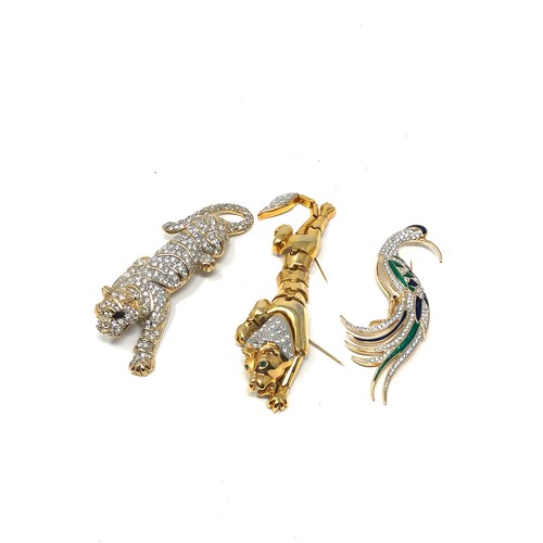 433 - 3 X Statement Rhinestone Animal Brooches