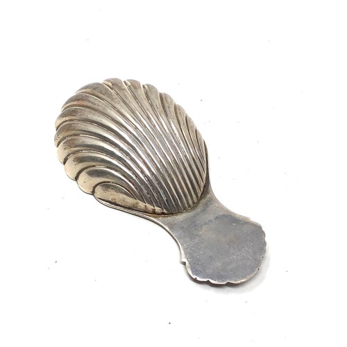 17 - Silver tea caddy spoon sheffield silver hallmarks