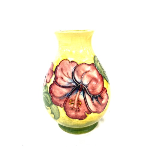 530 - Yellow Moorcroft small vase, overall height 5.5 inches, good overall condition, crazing to paint wor... 