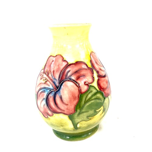 530 - Yellow Moorcroft small vase, overall height 5.5 inches, good overall condition, crazing to paint wor... 